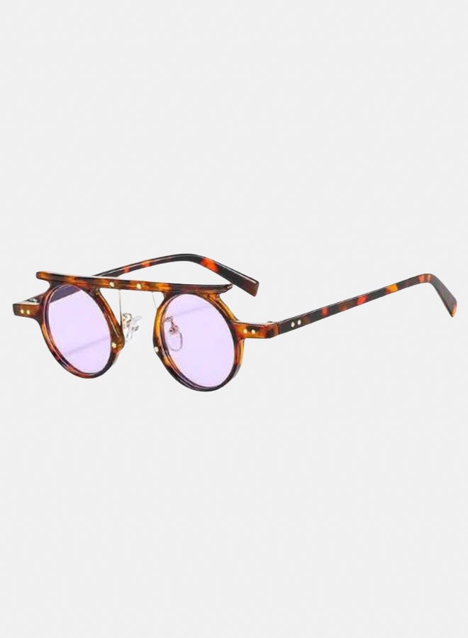 korico Prmis Purple Semi Rimless Round Sunglasses - Image 1